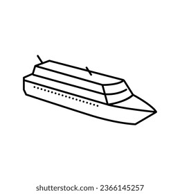 cruise ship liner transport line icon vector. cruise ship liner transport sign. isolated contour symbol black illustration