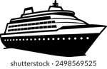 Cruise Ship Logo Black Icon vector