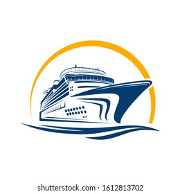 Cruise Ship Logo can be used for company, icon, and others.