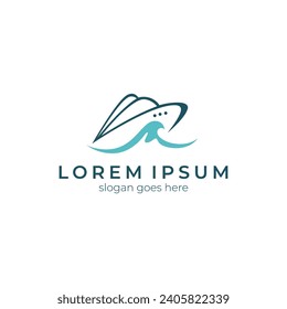 Cruise ship logo crashing on ocean waves