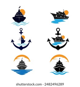 cruise ship logo design collection