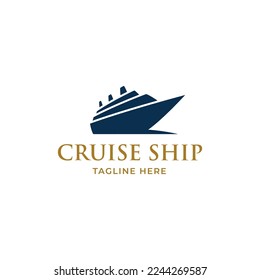 cruise ship logo design. Ship logo, nautical sailing boat icon vector design