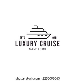 cruise ship logo design. Ship logo, nautical sailing boat icon vector design