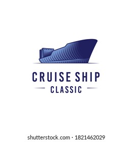 diseño de logotipo de barco de crucero Vector