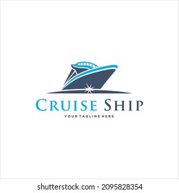 Cruise Ship Logo Design Vector Image