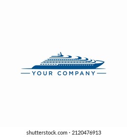 Cruise ship logo design vector template
