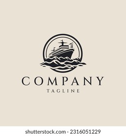 Cruise ship logo design vector illustration