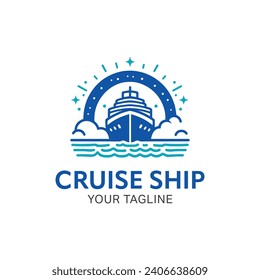 Cruise ship logo design vector