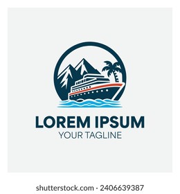 Cruise ship logo design vector 