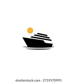 Logotipo de crucero en estilo de diseño de Vector plano