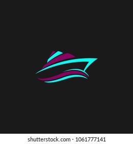 Cruise Ship Logo Icon Design Template. Vector Illustration