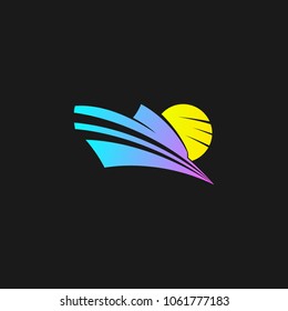 Cruise Ship Logo Icon Design Template. Vector Illustration