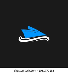 Cruise Ship Logo Icon Design Template. Vector Illustration