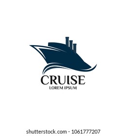 Cruise Ship Logo Icon Design Template. Vector Illustration