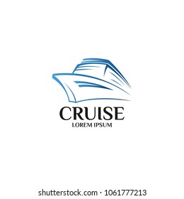 Cruise Ship Logo Icon Design Template. Vector Illustration