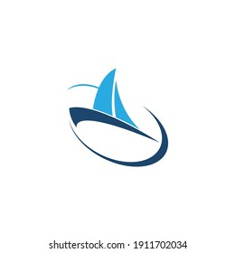Cruise ship logo icon design template vector illustration