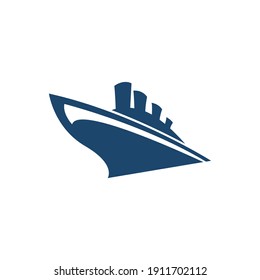 Cruise ship logo icon design template vector illustration