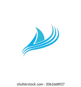 Cruise ship logo icon design template vector illustration