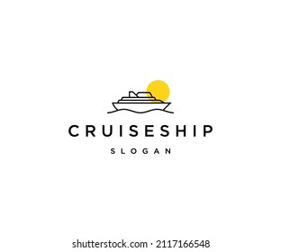 Cruise ship logo icon design template