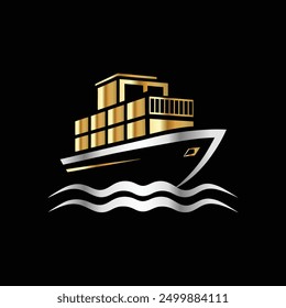 Cruise Ship Logo Icon Design Vector Template. Luxury Ship Logotype