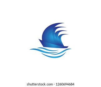 Cruise ship logo icon illustration