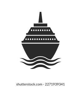 Cruise ship Logo icon Template vector flat design