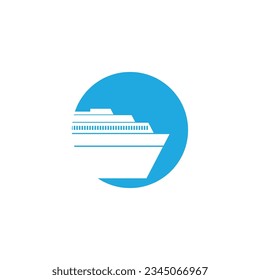 Cruise ship Logo icon Template vector flat design