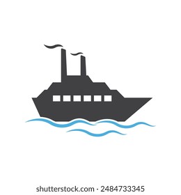 Cruise ship logo icon template vector icon design