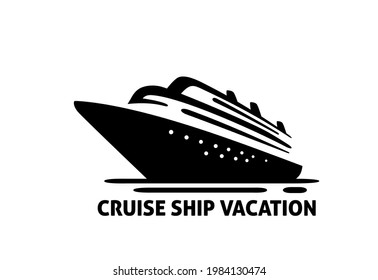 Vector de icono del logotipo de la nave de crucero. 