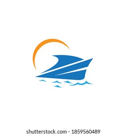 Cruise ship logo images  illustration design