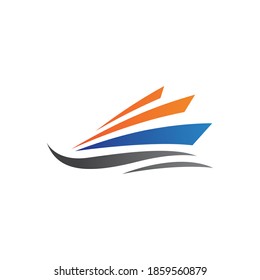 Cruise ship logo images  illustration design