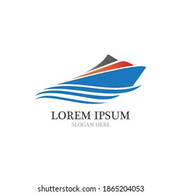 Cruise ship logo images illustration design