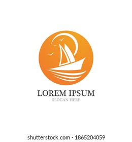 Cruise ship logo images illustration design