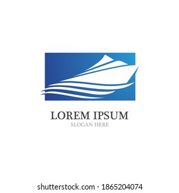 Cruise ship logo images illustration design