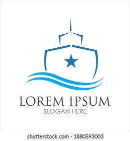 Cruise ship logo images illustration design