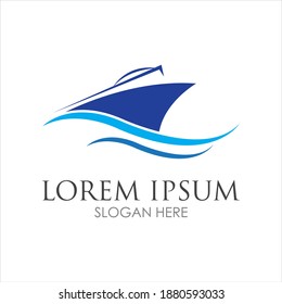Cruise ship logo images illustration design