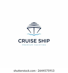Logotipo de navio de cruzeiro em estilo de luxo minimalista