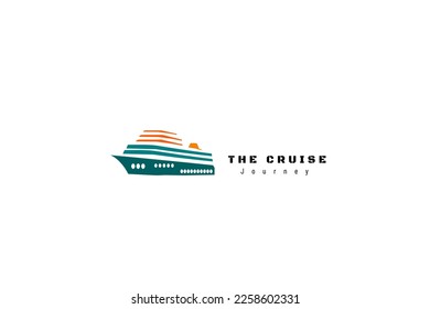 Cruise Ship Logo with Modern Concept. For business trips and more