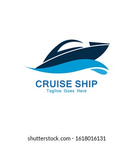 Cruise Ship Logo Simple Template vector icon design