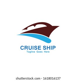 Cruise Ship Logo Simple Template vector icon design