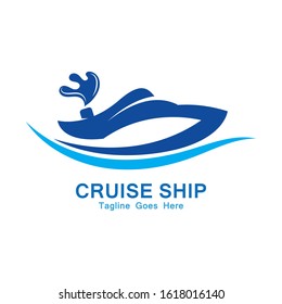 Cruise Ship Logo Simple Template vector icon design