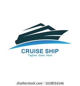 Cruise Ship Logo Simple Template vector icon design