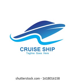 Cruise Ship Logo Simple Template vector icon design