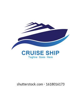 Cruise Ship Logo Simple Template vector icon design