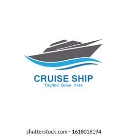 Cruise Ship Logo Simple Template vector icon design