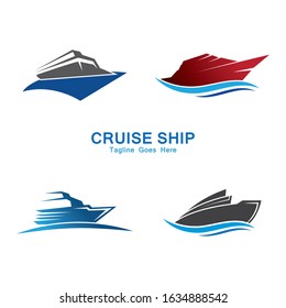 Cruise Ship Logo Simple Template vector icon design