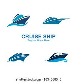 Cruise Ship Logo Simple Template vector icon design