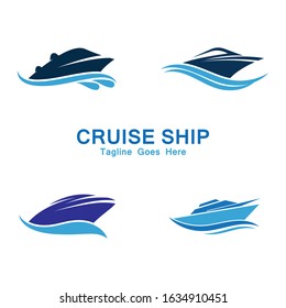 Cruise Ship Logo Simple Template vector icon design