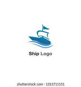Cruise ship logo template