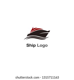 Cruise ship logo template